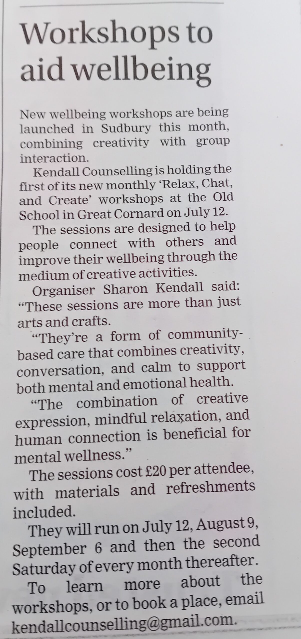 Cornard News Article